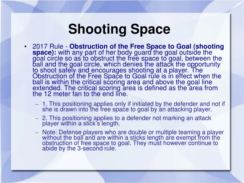 shooting space