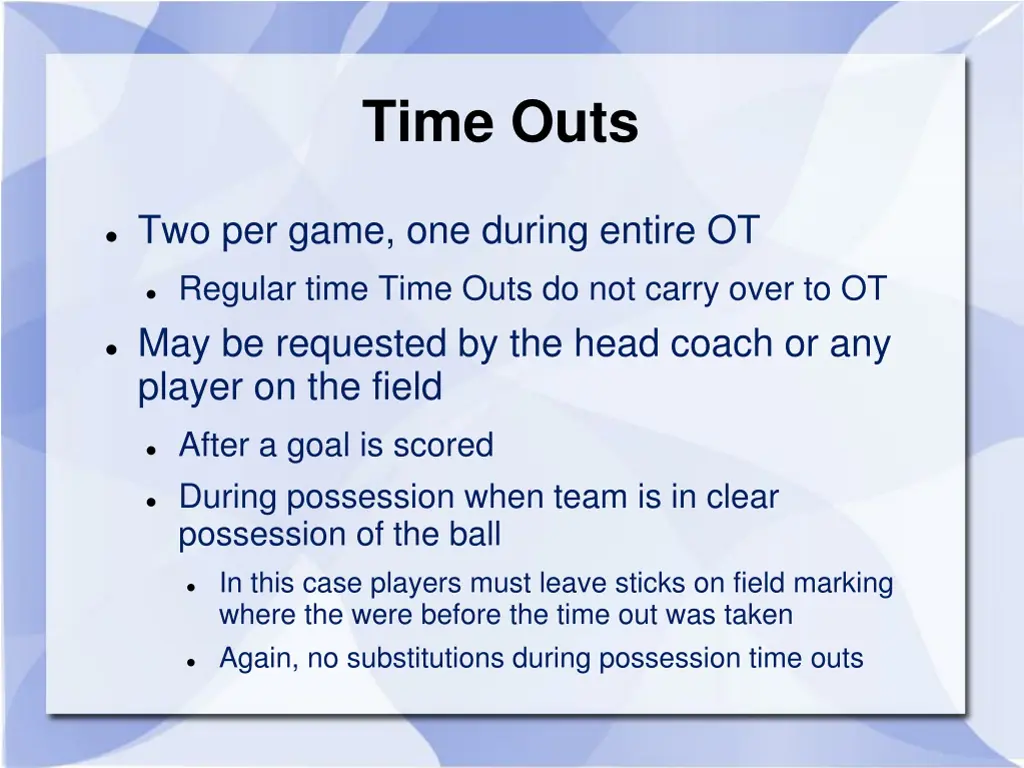 time outs