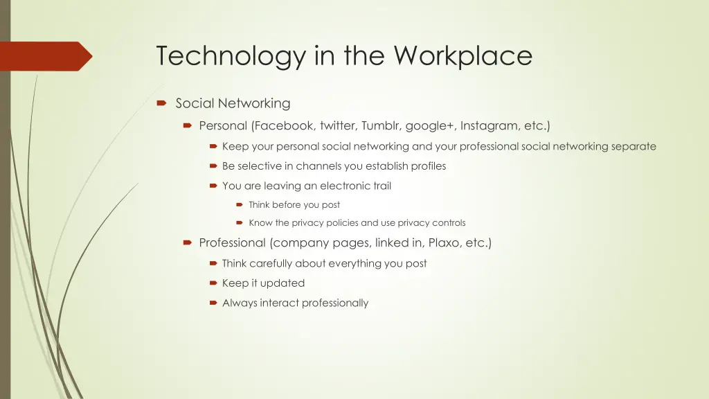 technology in the workplace 2