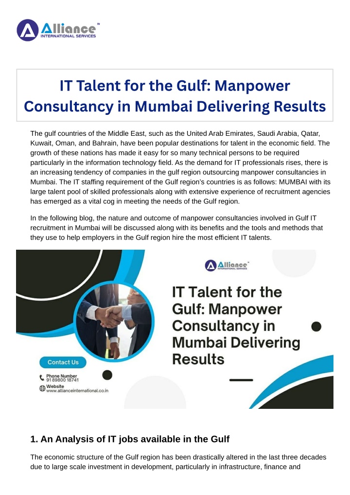 it talent for the gulf manpower consultancy