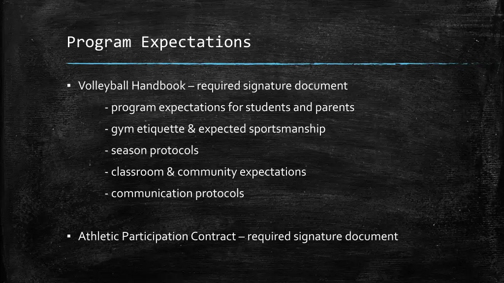 program expectations