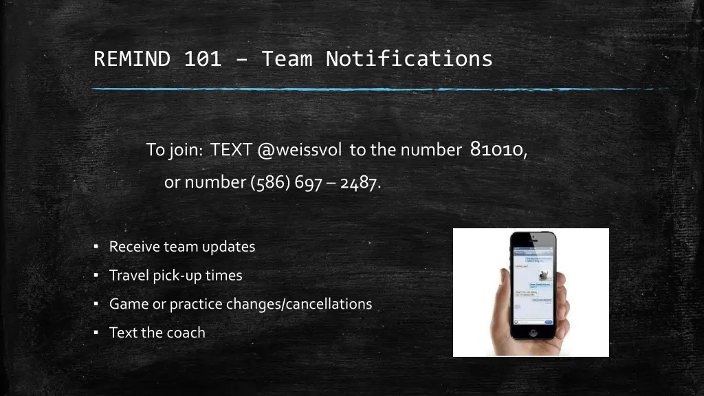 remind 101 team notifications