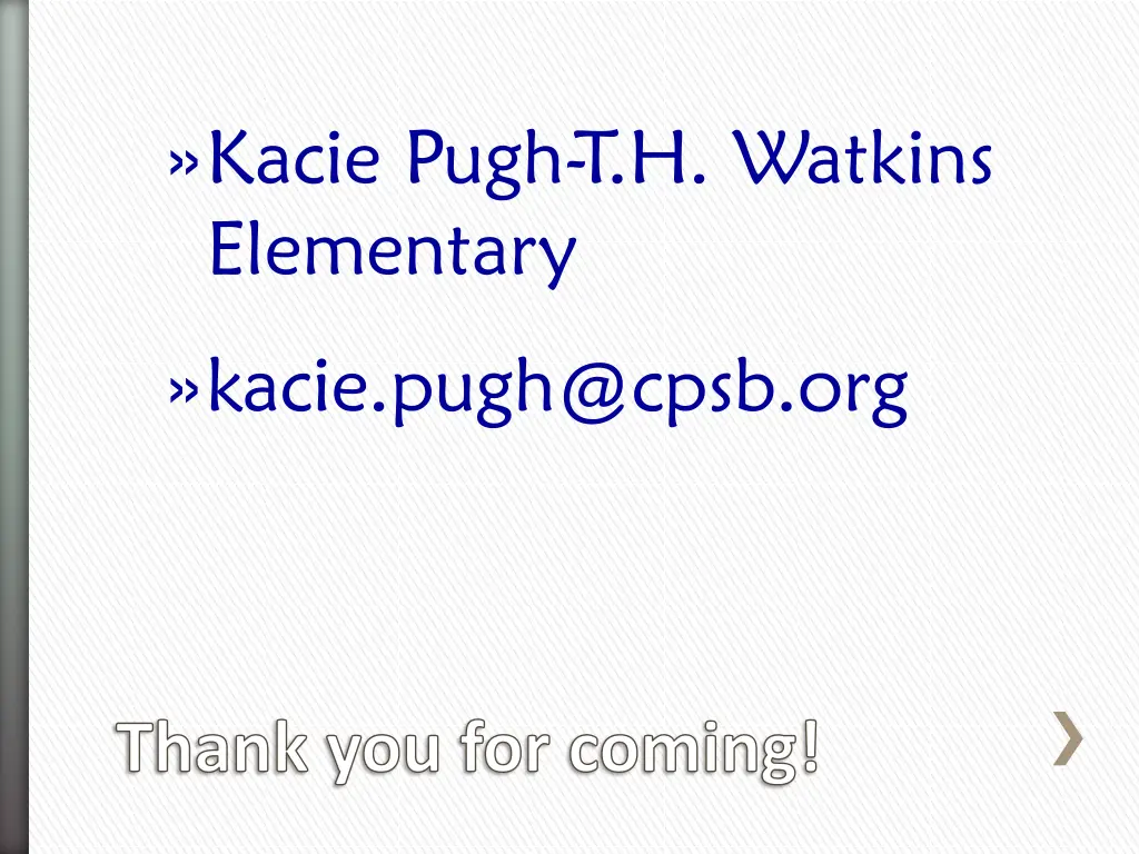 kacie pugh t h watkins elementary