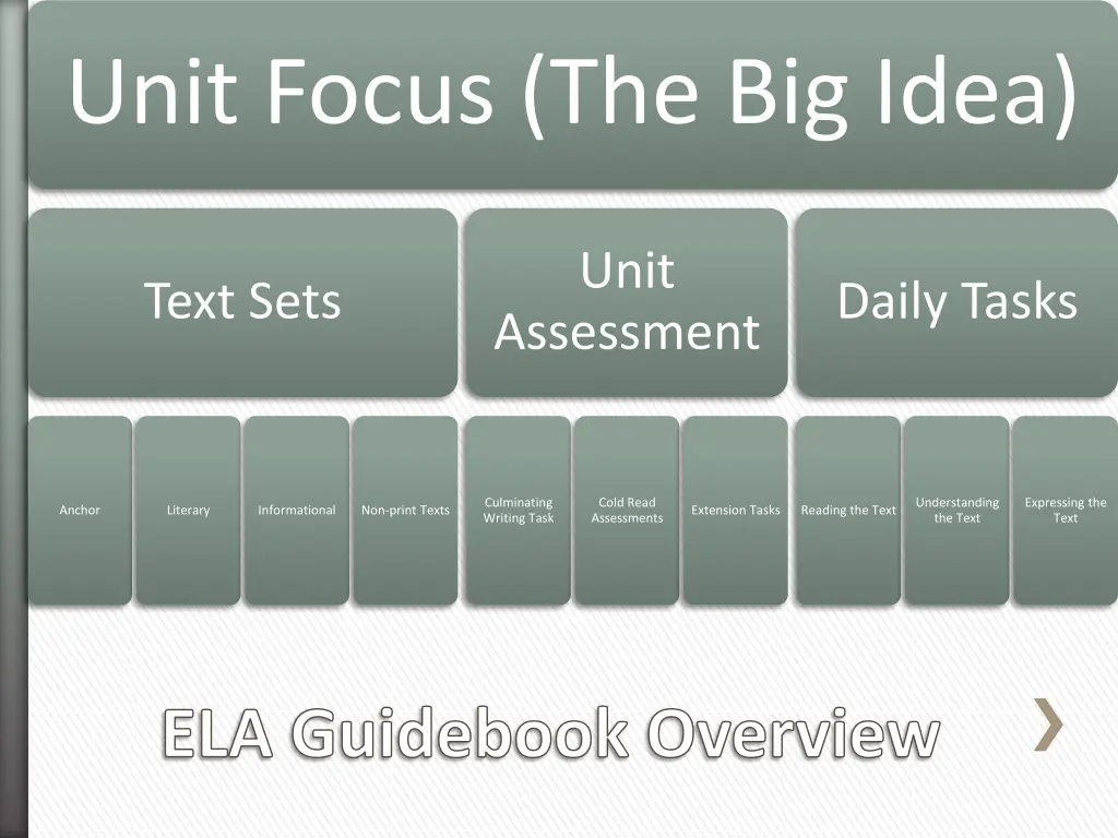 unit focus the big idea