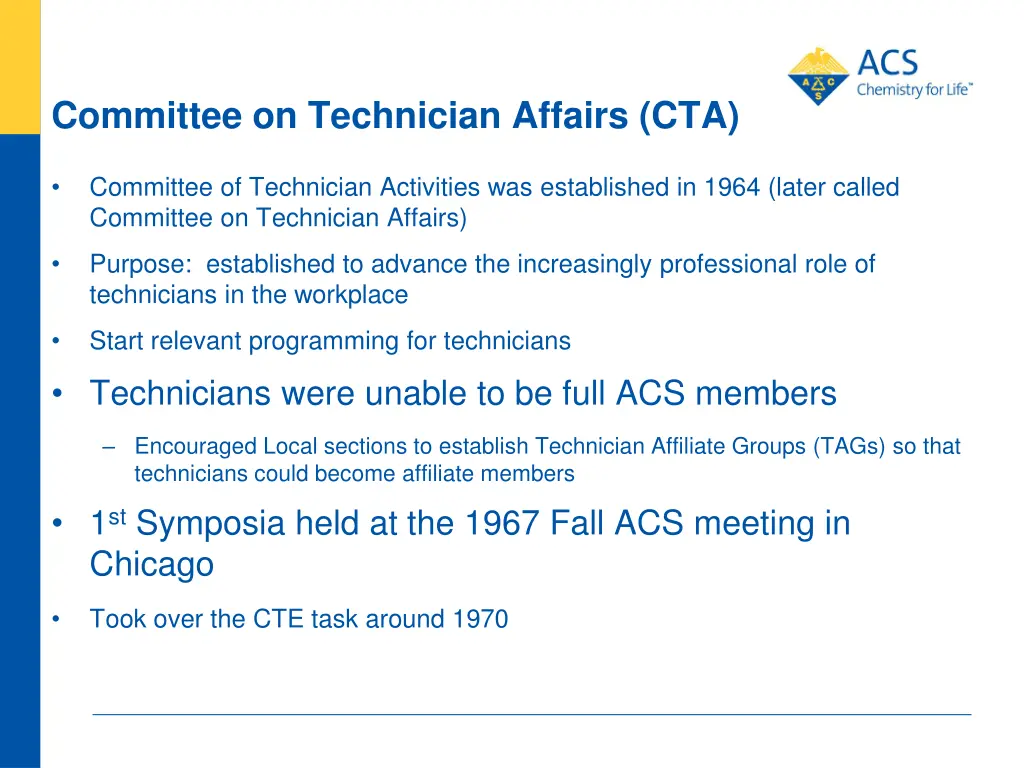 committee on technician affairs cta