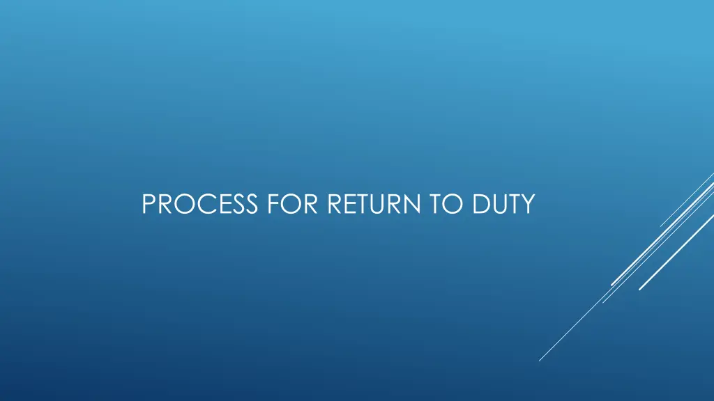 process for return to duty