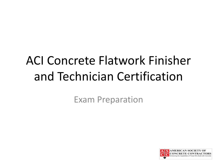 aci concrete flatwork finisher and technician