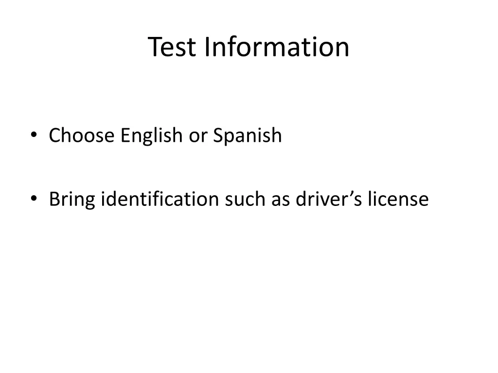 test information