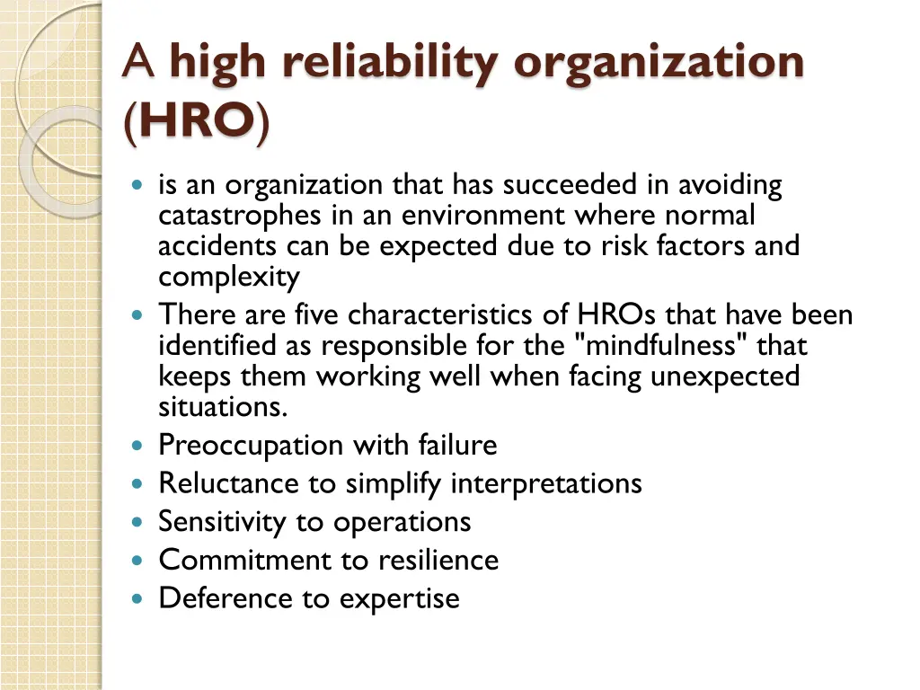 a high reliability organization hro