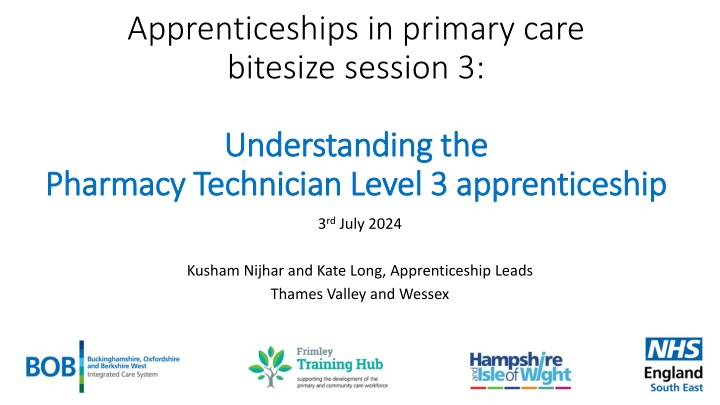 apprenticeships in primary care bitesize session 3