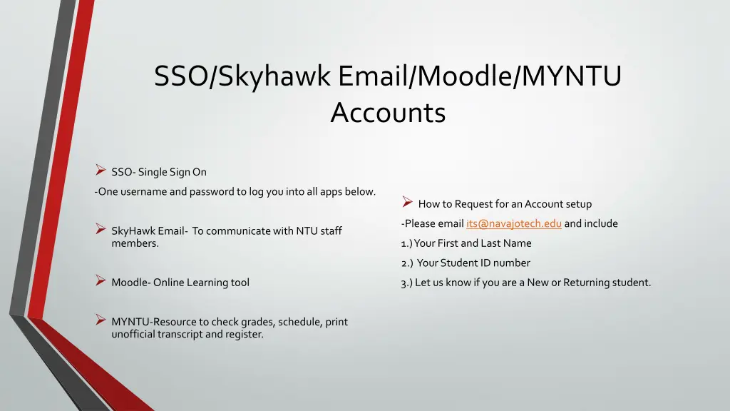 sso skyhawk email moodle myntu accounts