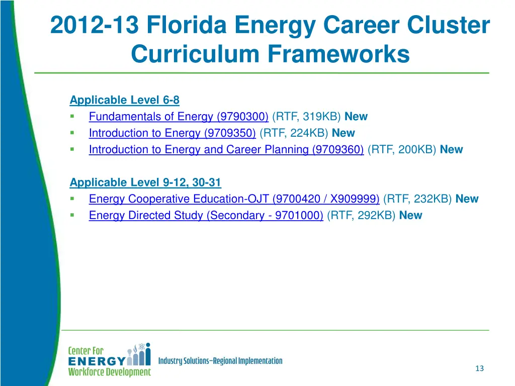 2012 13 florida energy career cluster curriculum 1