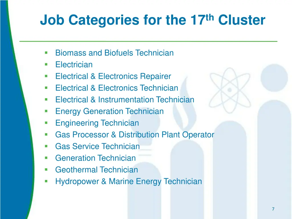 job categories for the 17 th cluster