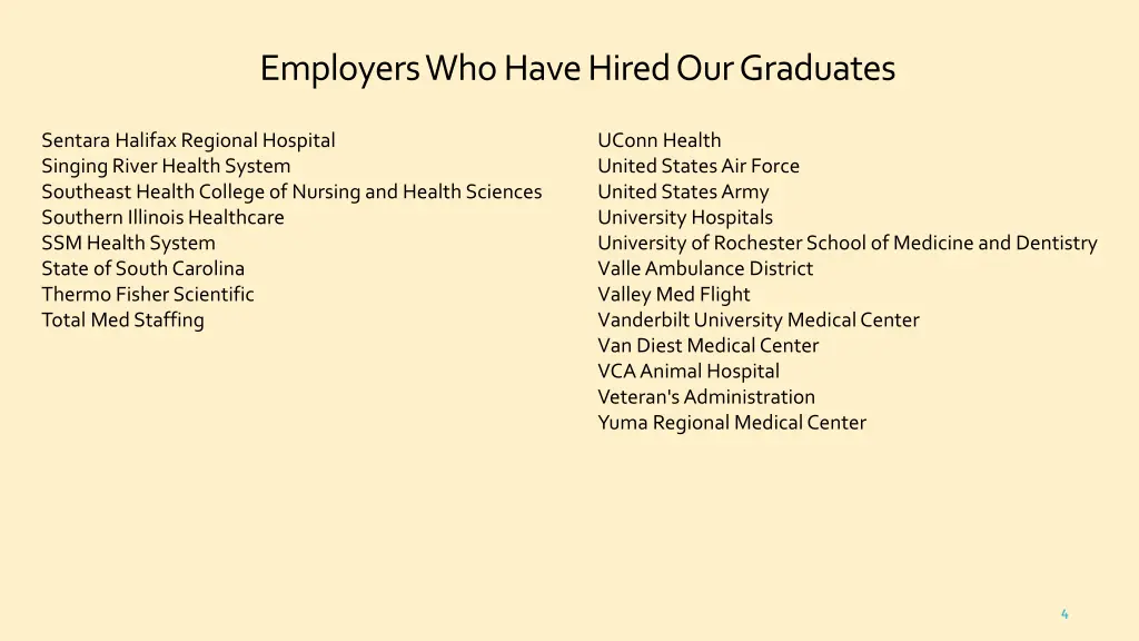 employers who have hired our graduates 2