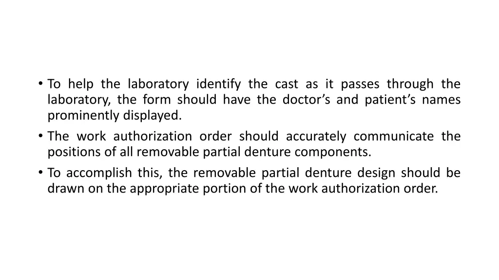 to help the laboratory identify the cast