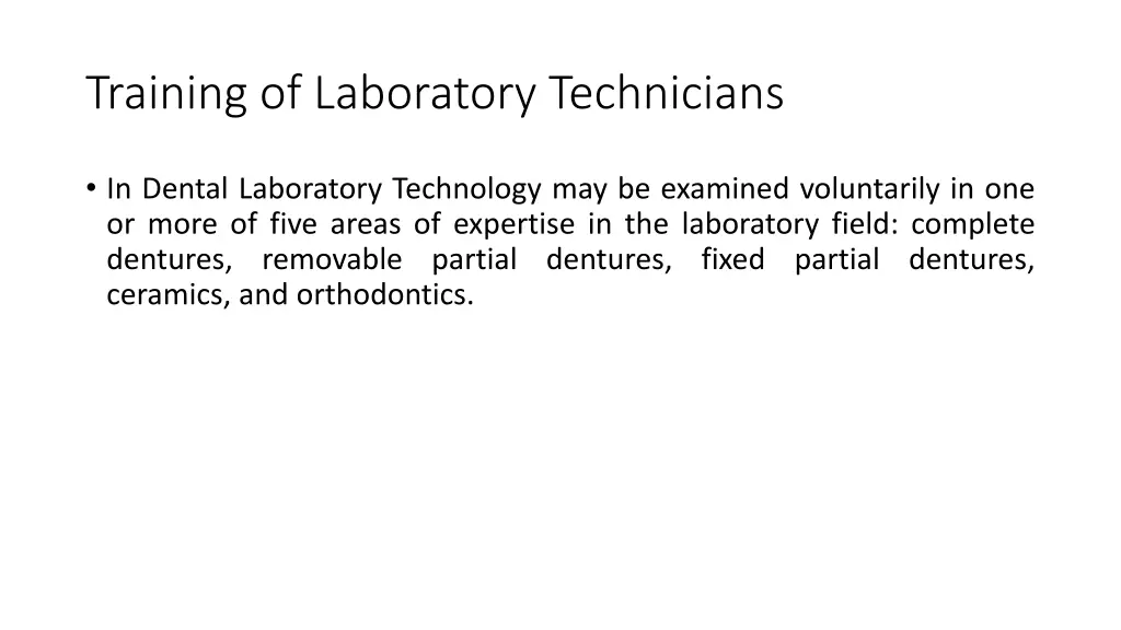 training of laboratory technicians