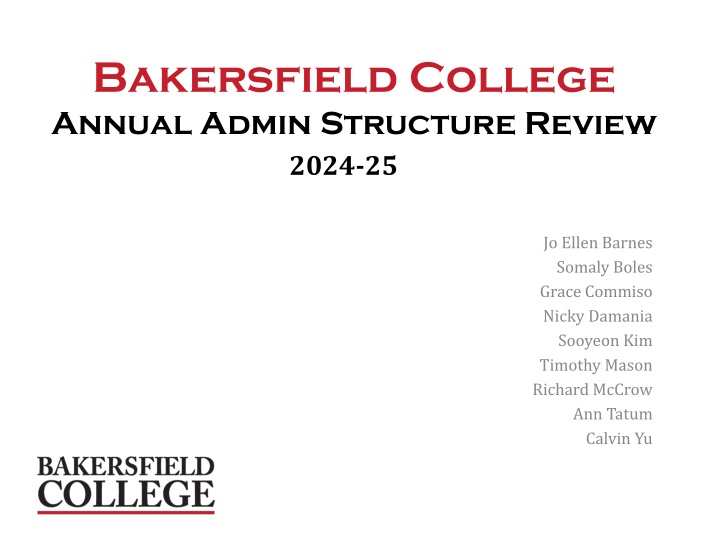 bakersfield college annual admin structure review