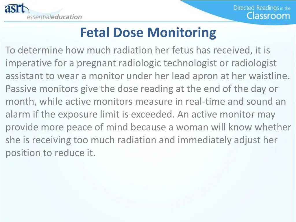 fetal dose monitoring