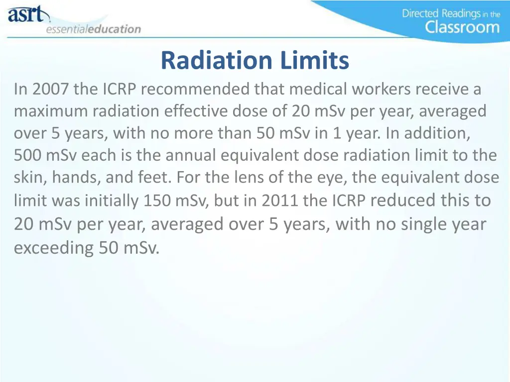 radiation limits