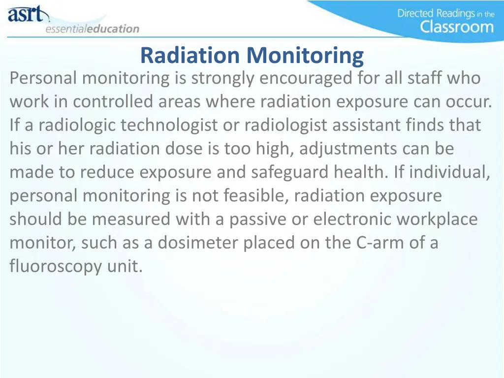 radiation monitoring