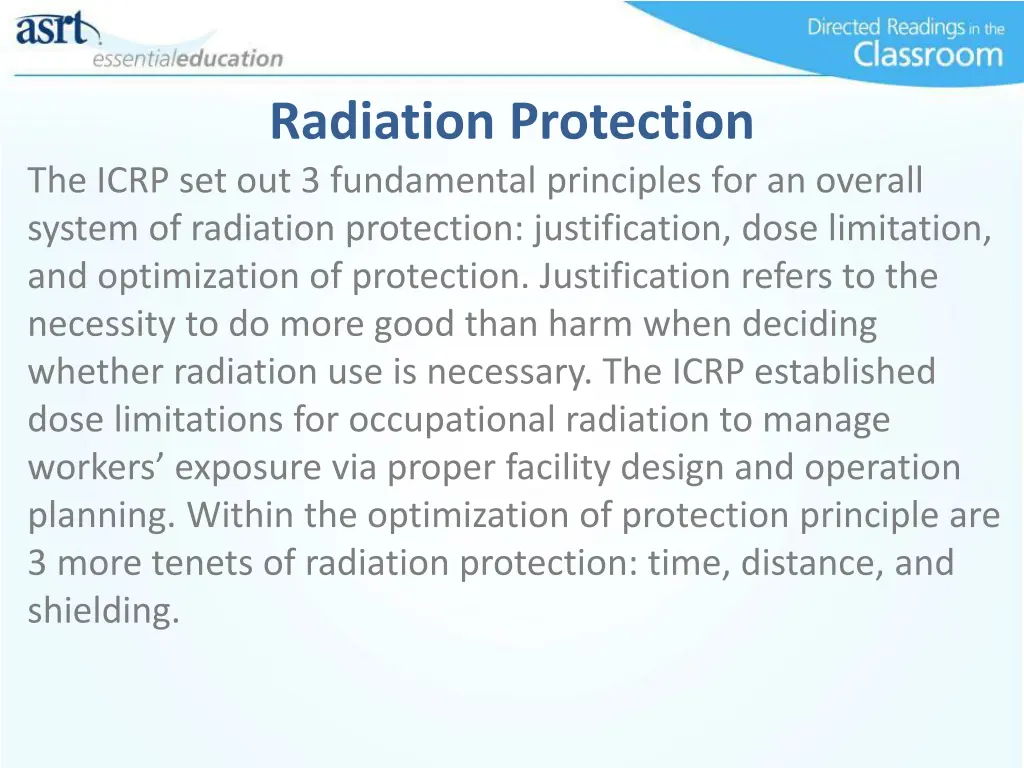 radiation protection the icrp