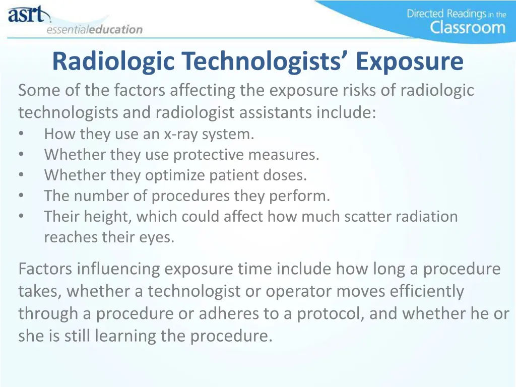 radiologic technologists exposure some