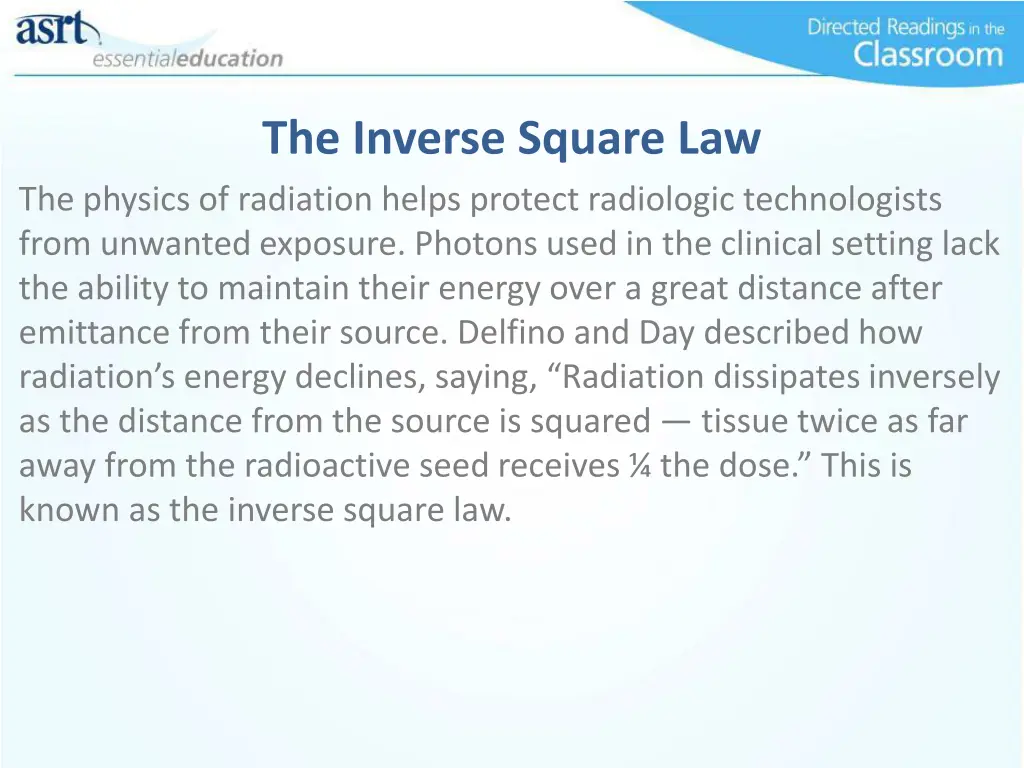 the inverse square law the physics of radiation