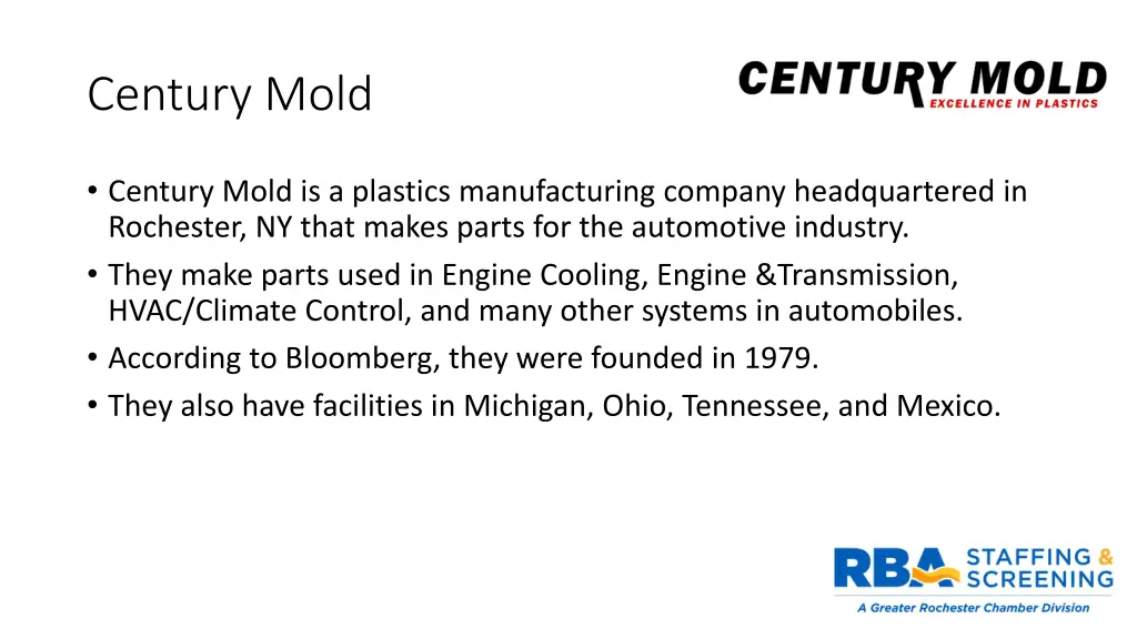 century mold homepage