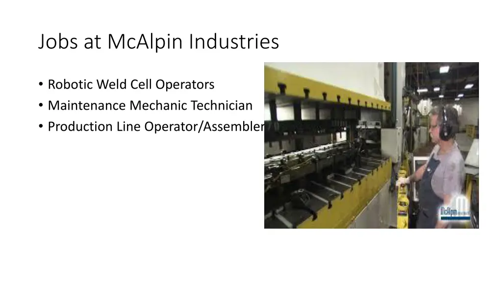 jobs at mcalpin industries