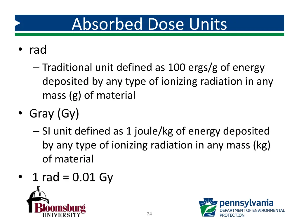 absorbed dose units