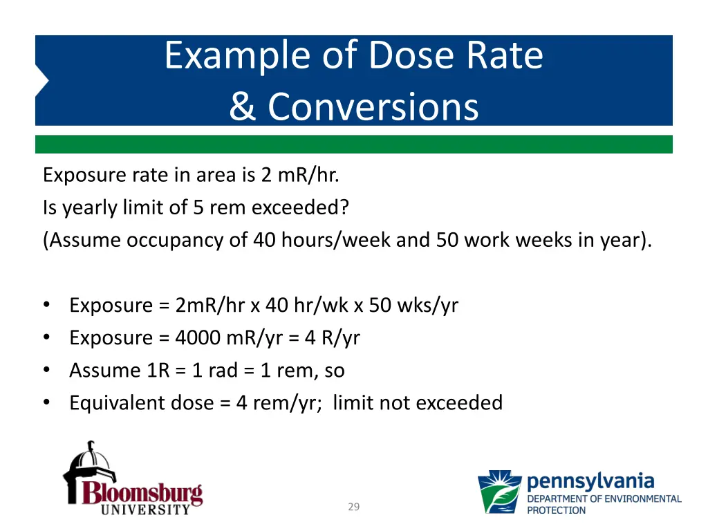 example of dose rate conversions