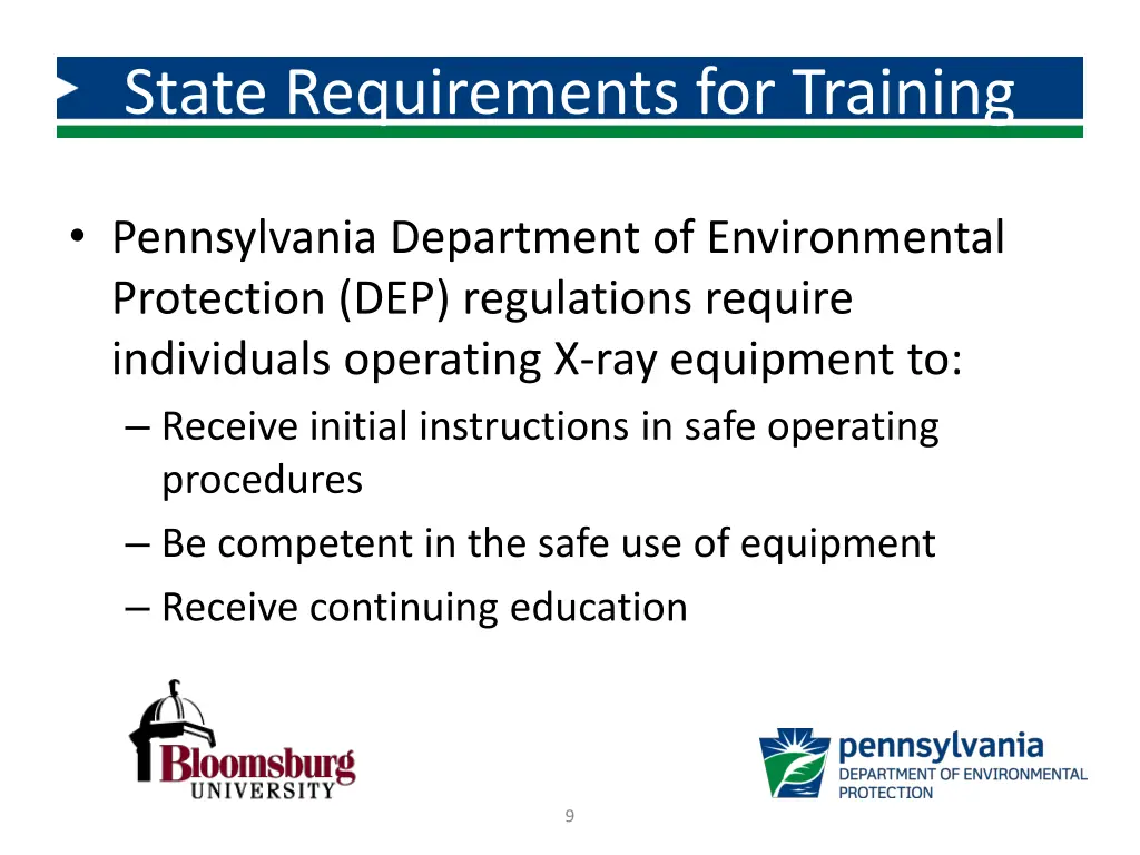 state requirements for training