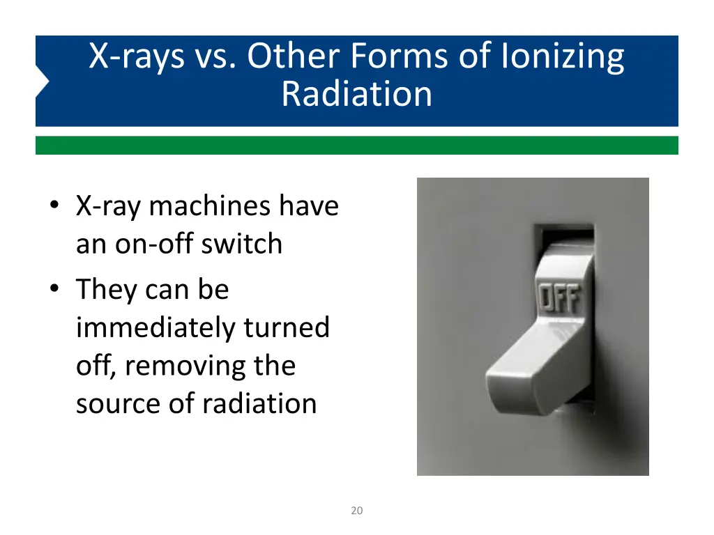 x rays vs other forms of ionizing radiation 1