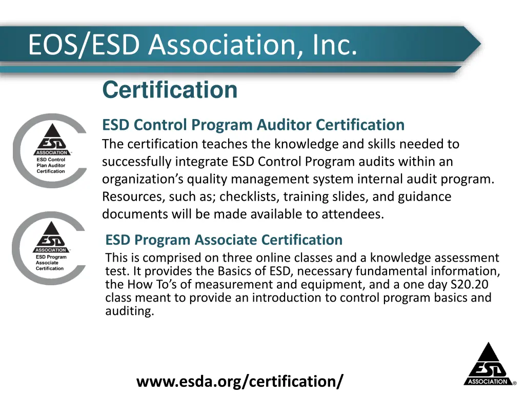 eos esd association inc 8