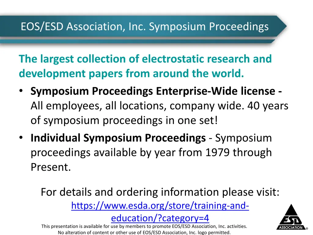 eos esd association inc symposium proceedings