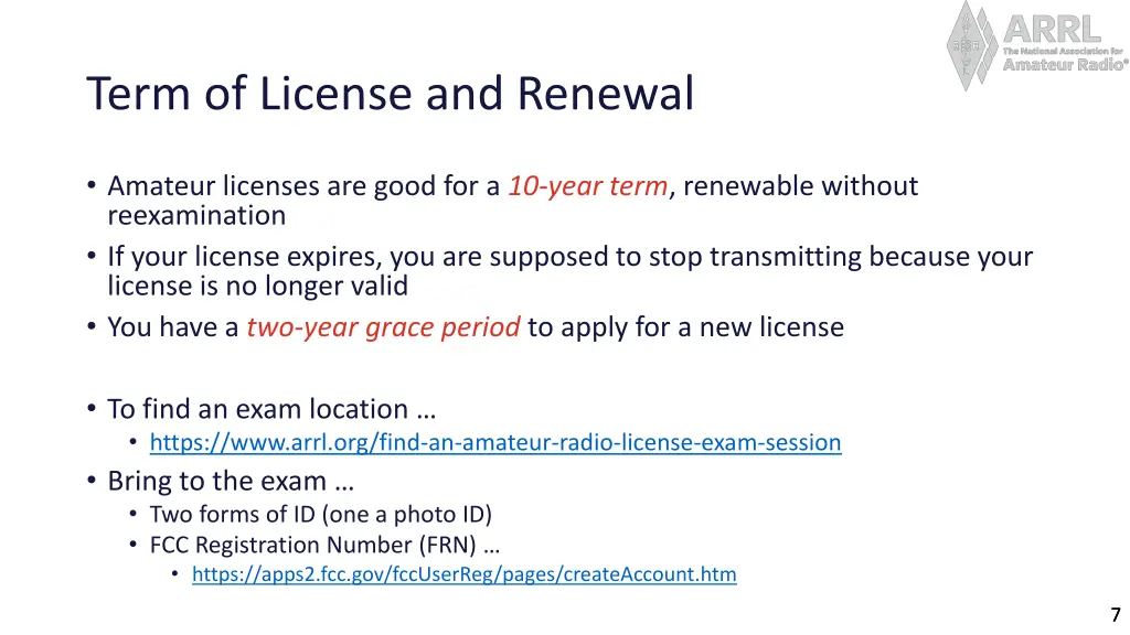 term of license and renewal