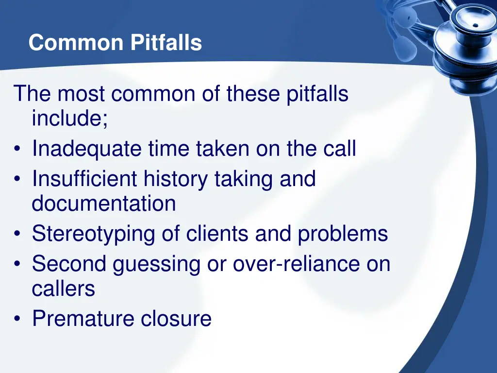 common pitfalls