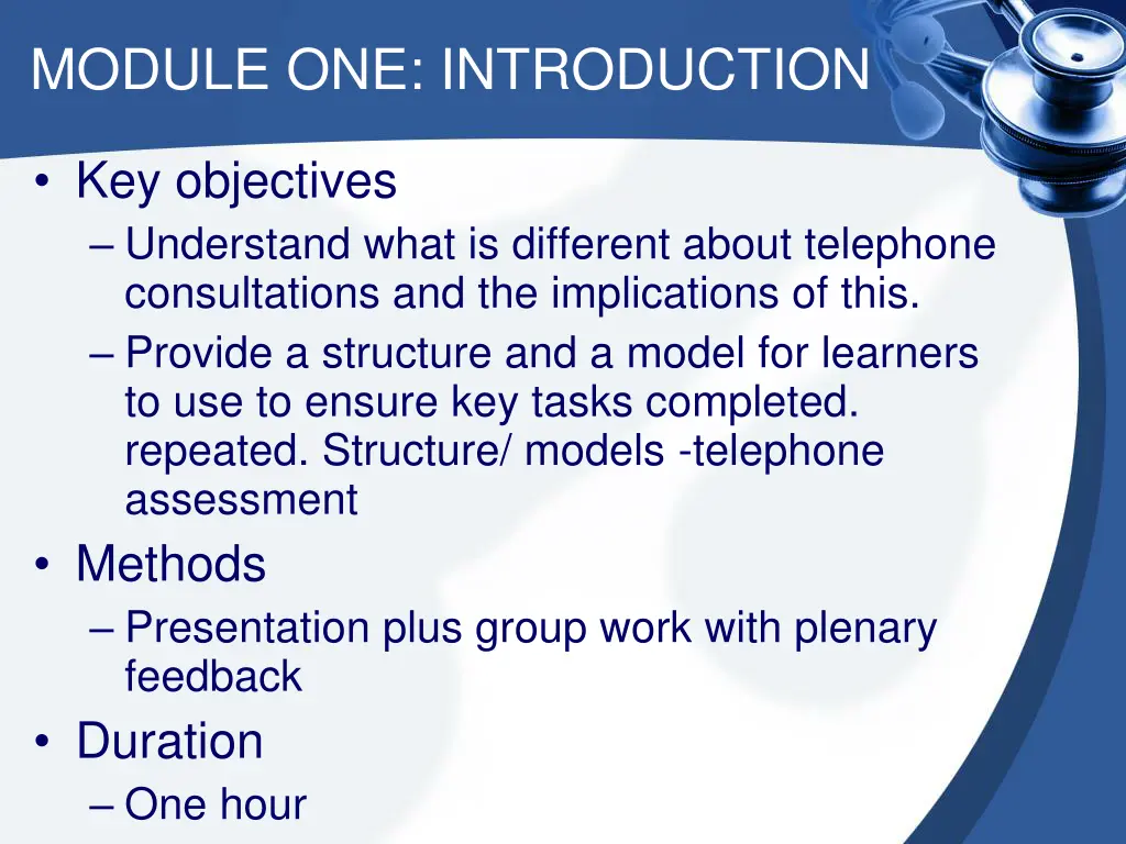 module one introduction