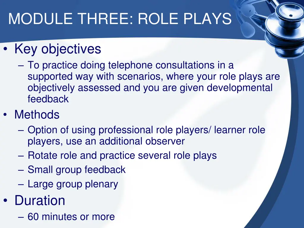 module three role plays