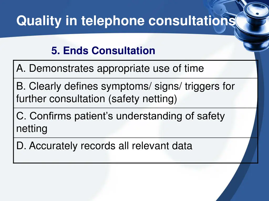 quality in telephone consultations 2