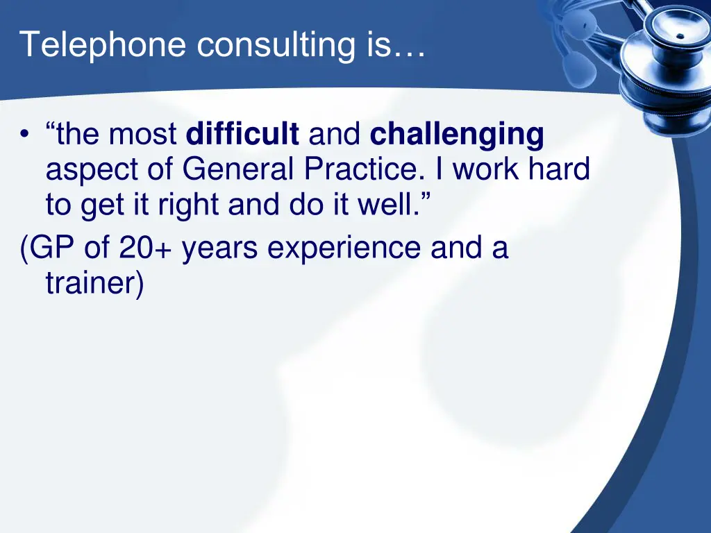 telephone consulting is