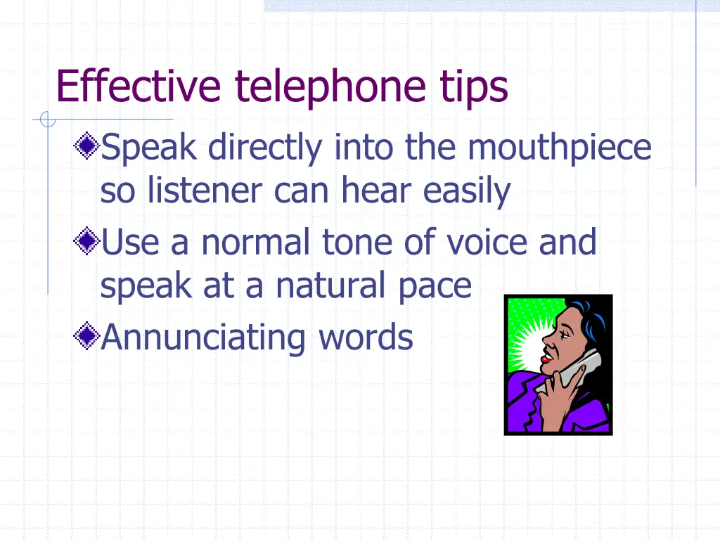 effective telephone tips speak directly into