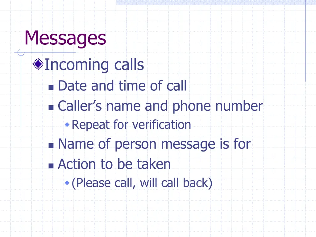 messages incoming calls date and time of call