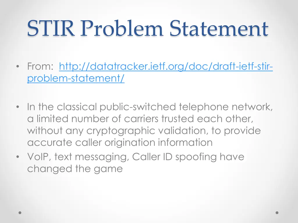 stir problem statement