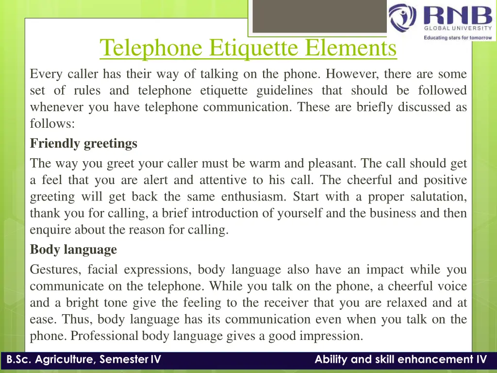 telephone etiquette elements every caller