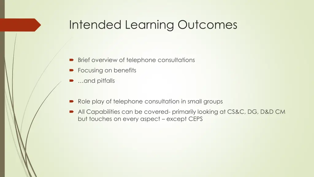 intended learning outcomes