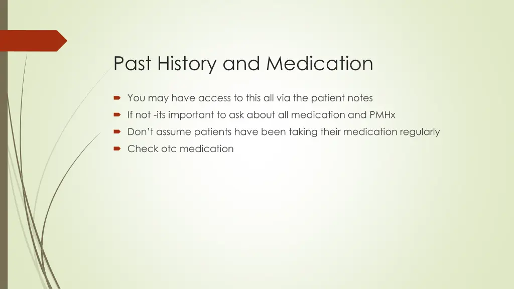 past history and medication