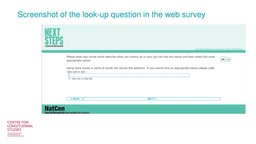 screenshot of the look up question