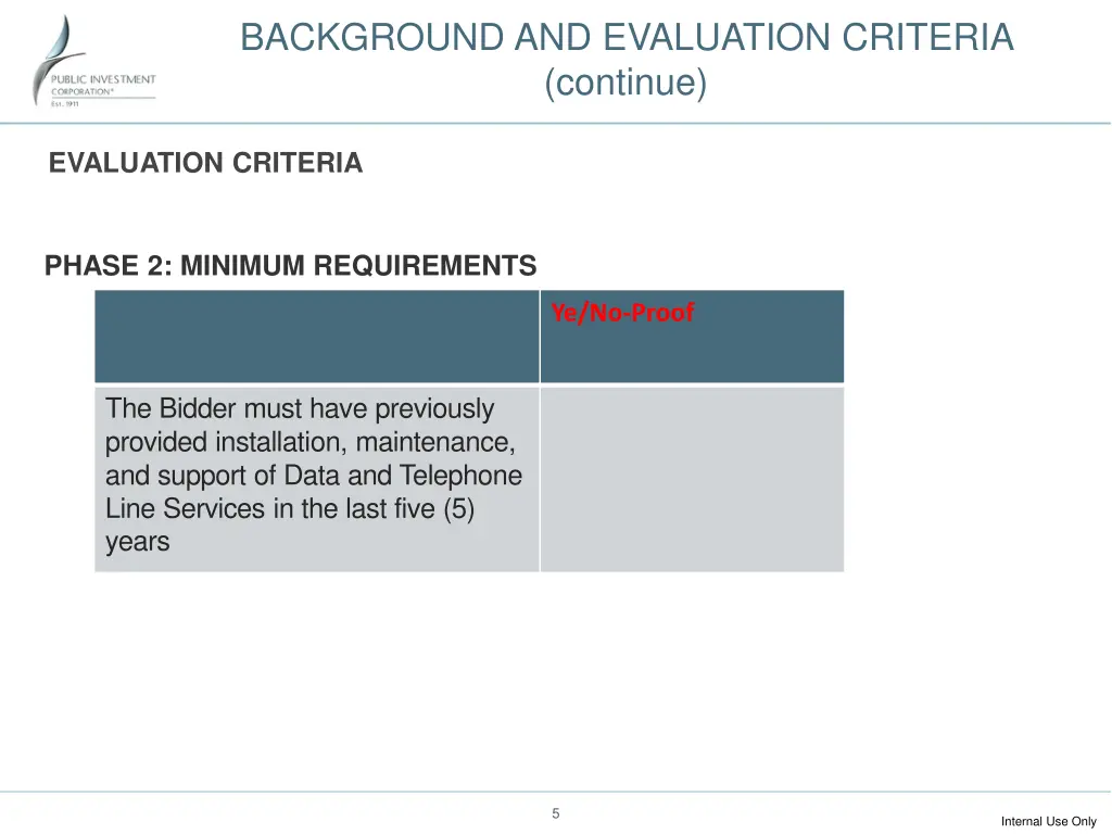 background and evaluation criteria continue 1