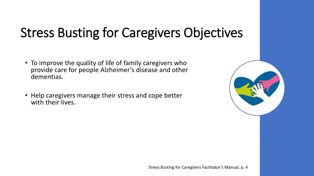 stress busting for caregivers objectives stress